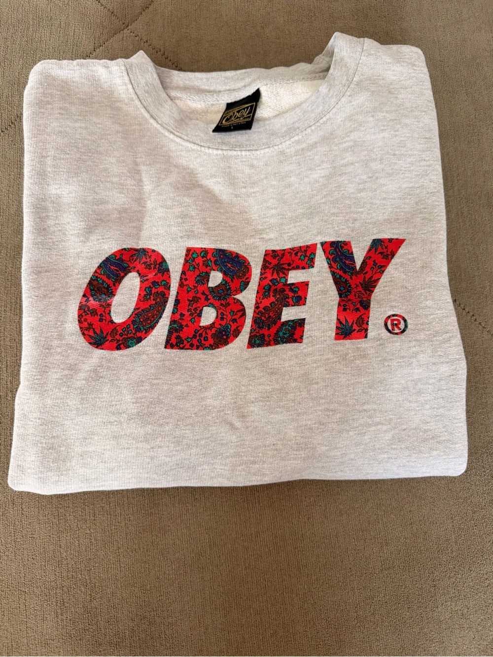 OBEY Men's Crew Neck Gray Pullover